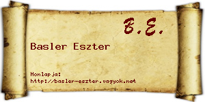 Basler Eszter névjegykártya